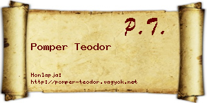 Pomper Teodor névjegykártya